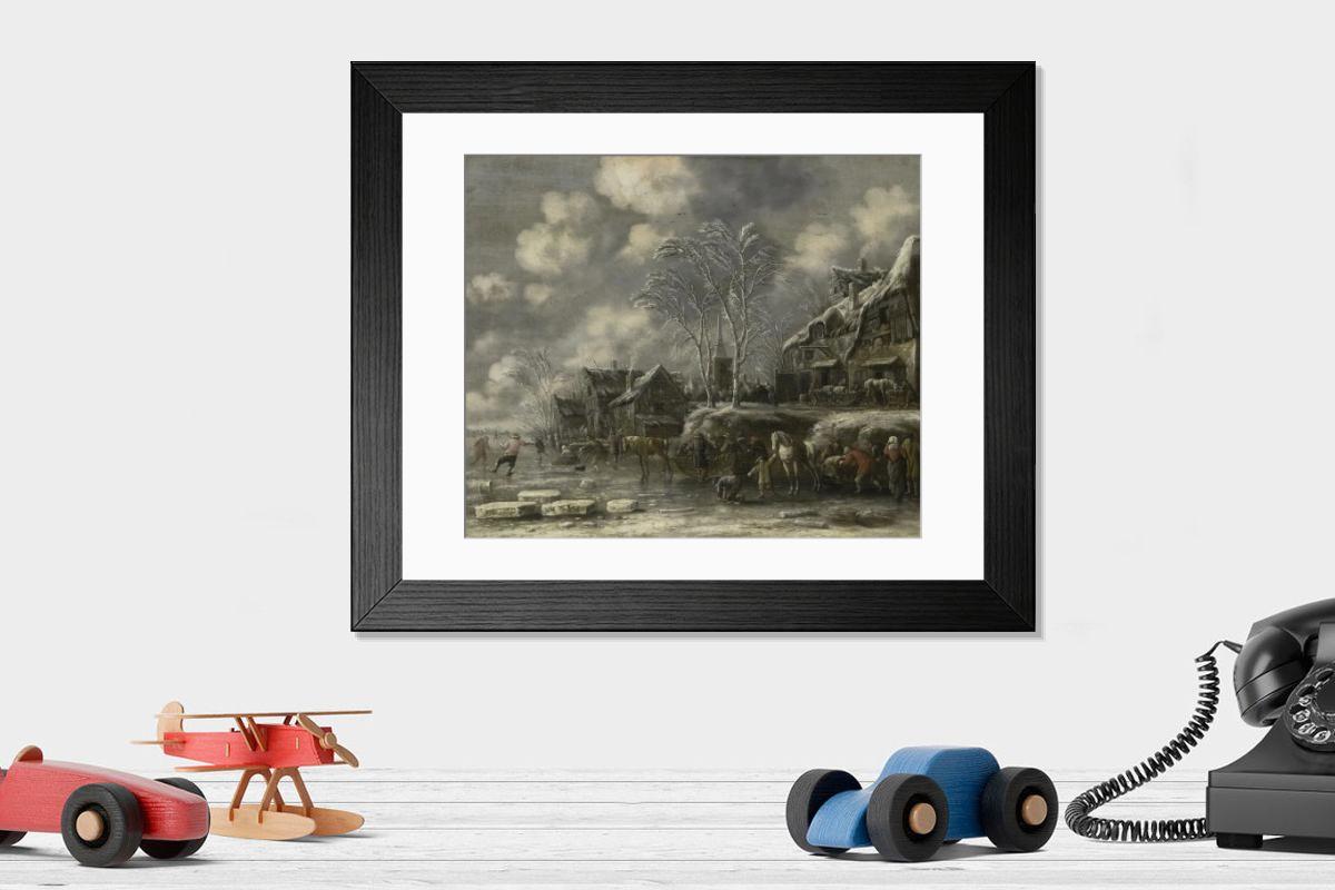 Shown hanging in a room: Modern 14"x12" (36x31cm)