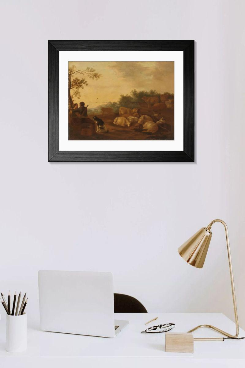 Shown hanging in a room: Modern 14"x12" (36x31cm)