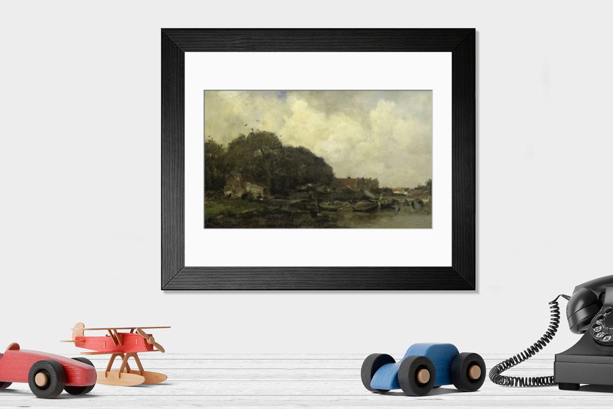Shown hanging in a room: Modern 14"x12" (36x31cm)