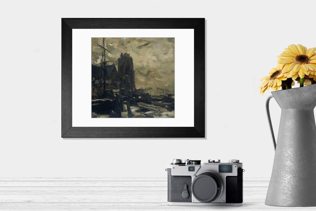 Shown hanging in a room: Modern 14"x12" (36x31cm)