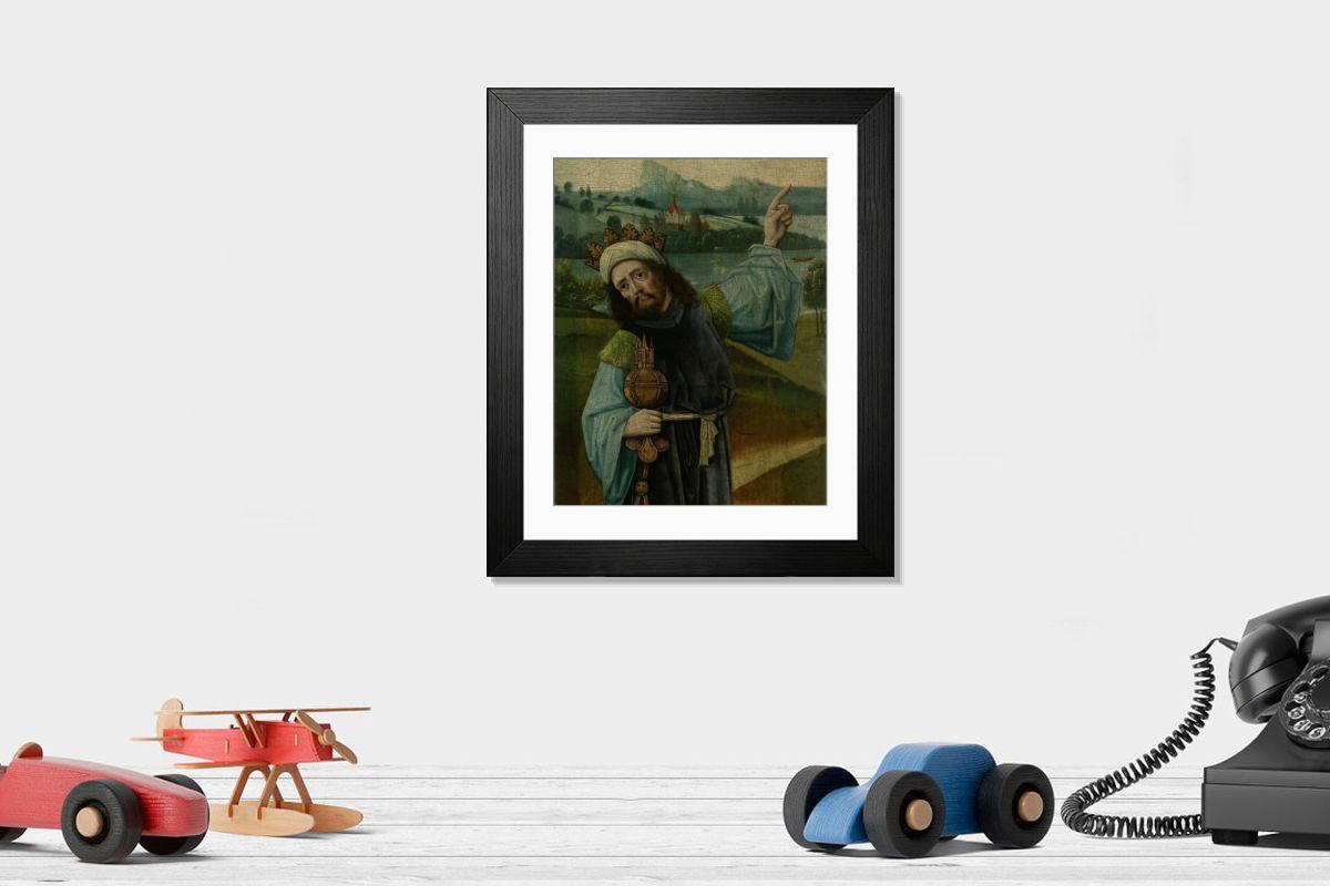 Shown hanging in a room: Modern 14"x12" (36x31cm)