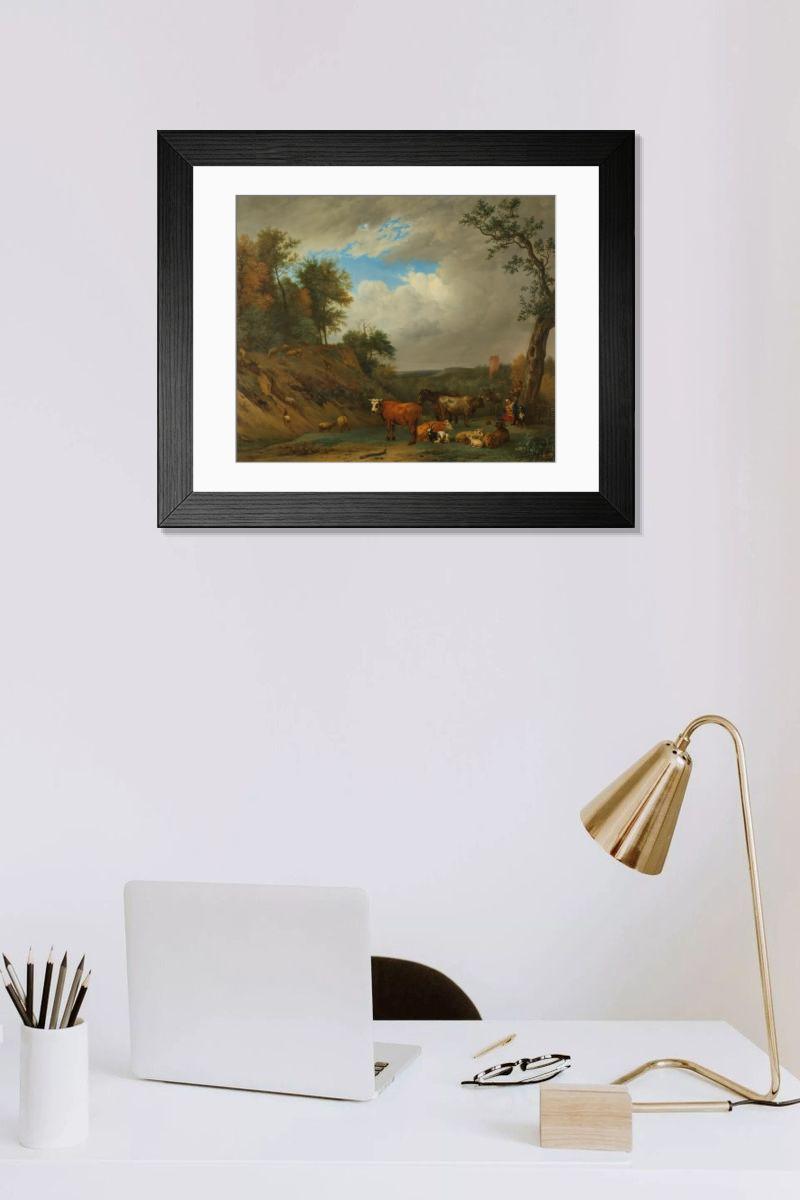 Shown hanging in a room: Modern 14"x12" (36x31cm)