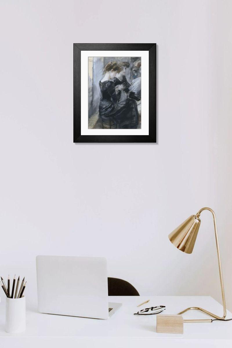 Shown hanging in a room: Modern 14"x12" (36x31cm)