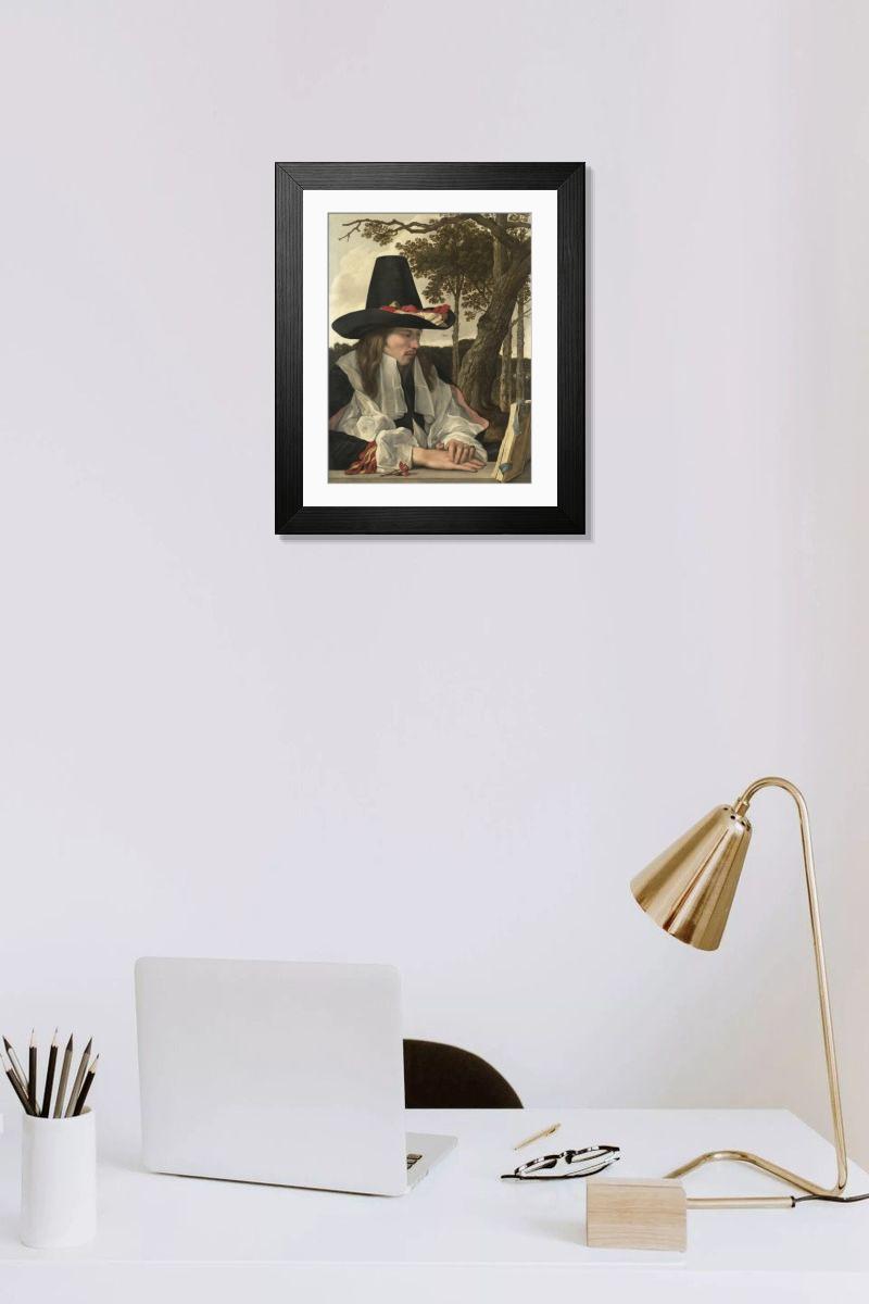 Shown hanging in a room: Modern 14"x12" (36x31cm)