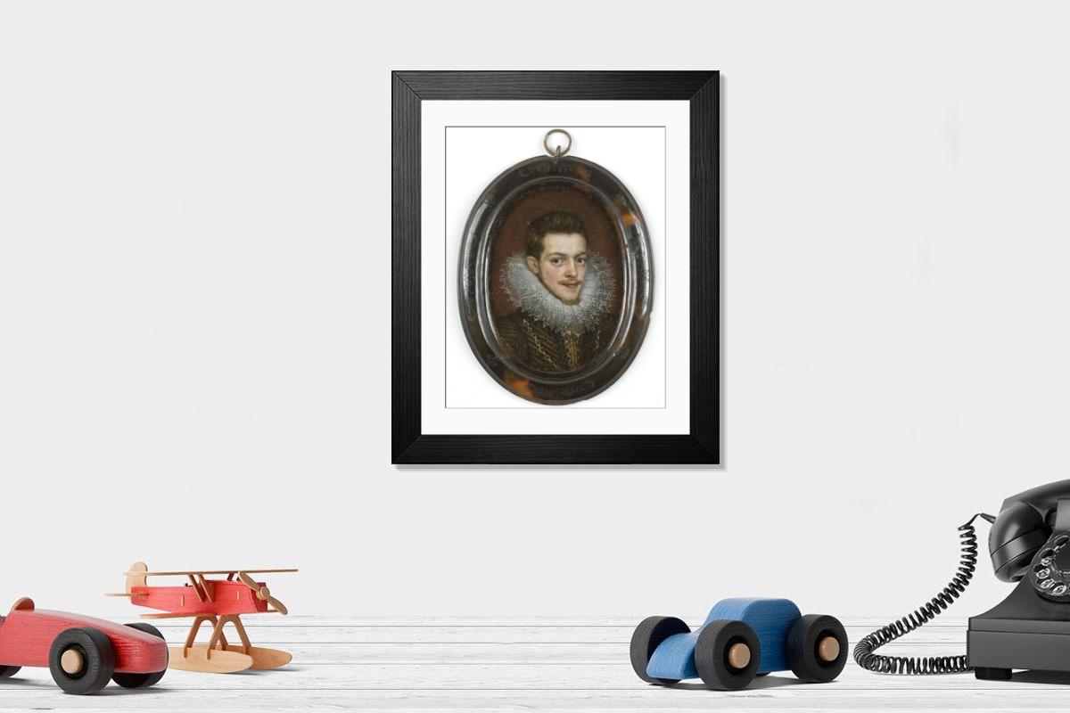 Shown hanging in a room: Modern 14"x12" (36x31cm)