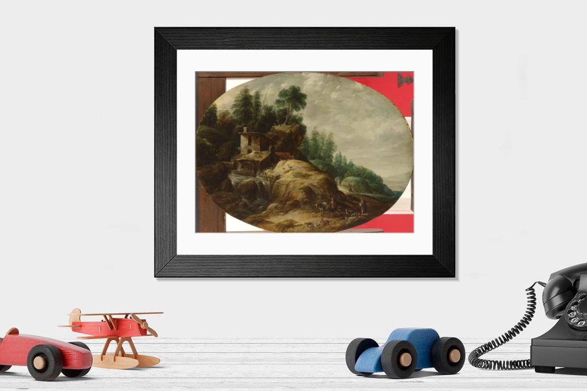 Shown hanging in a room: Modern 14"x12" (36x31cm)