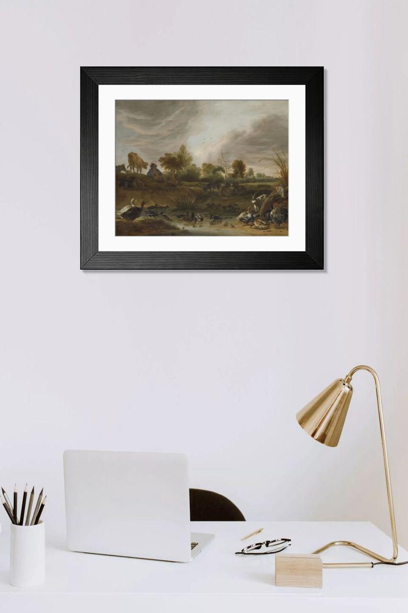 Shown hanging in a room: Modern 14"x12" (36x31cm)