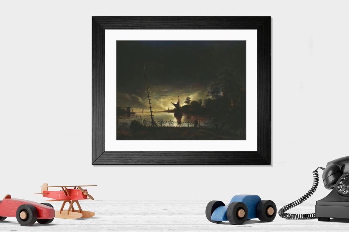 Shown hanging in a room: Modern 14"x12" (36x31cm)