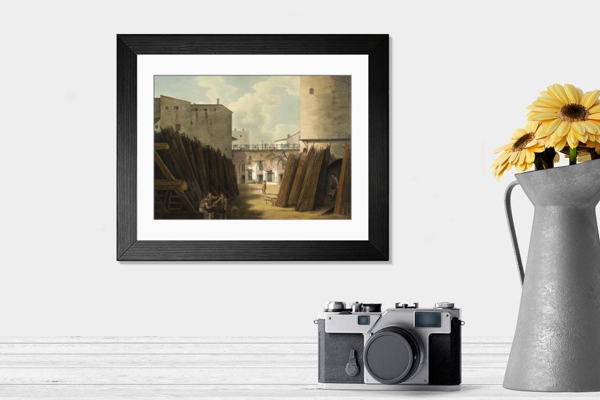 Shown hanging in a room: Modern 14"x12" (36x31cm)