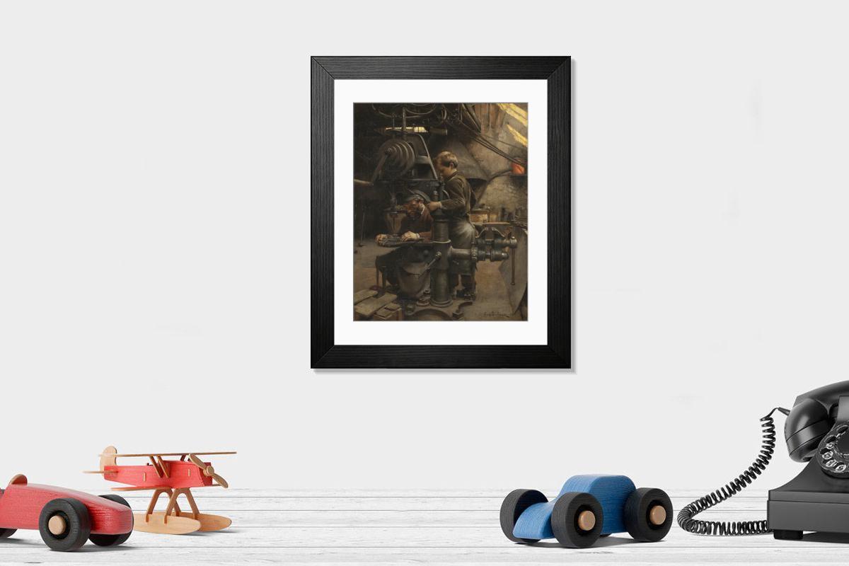 Shown hanging in a room: Modern 14"x12" (36x31cm)
