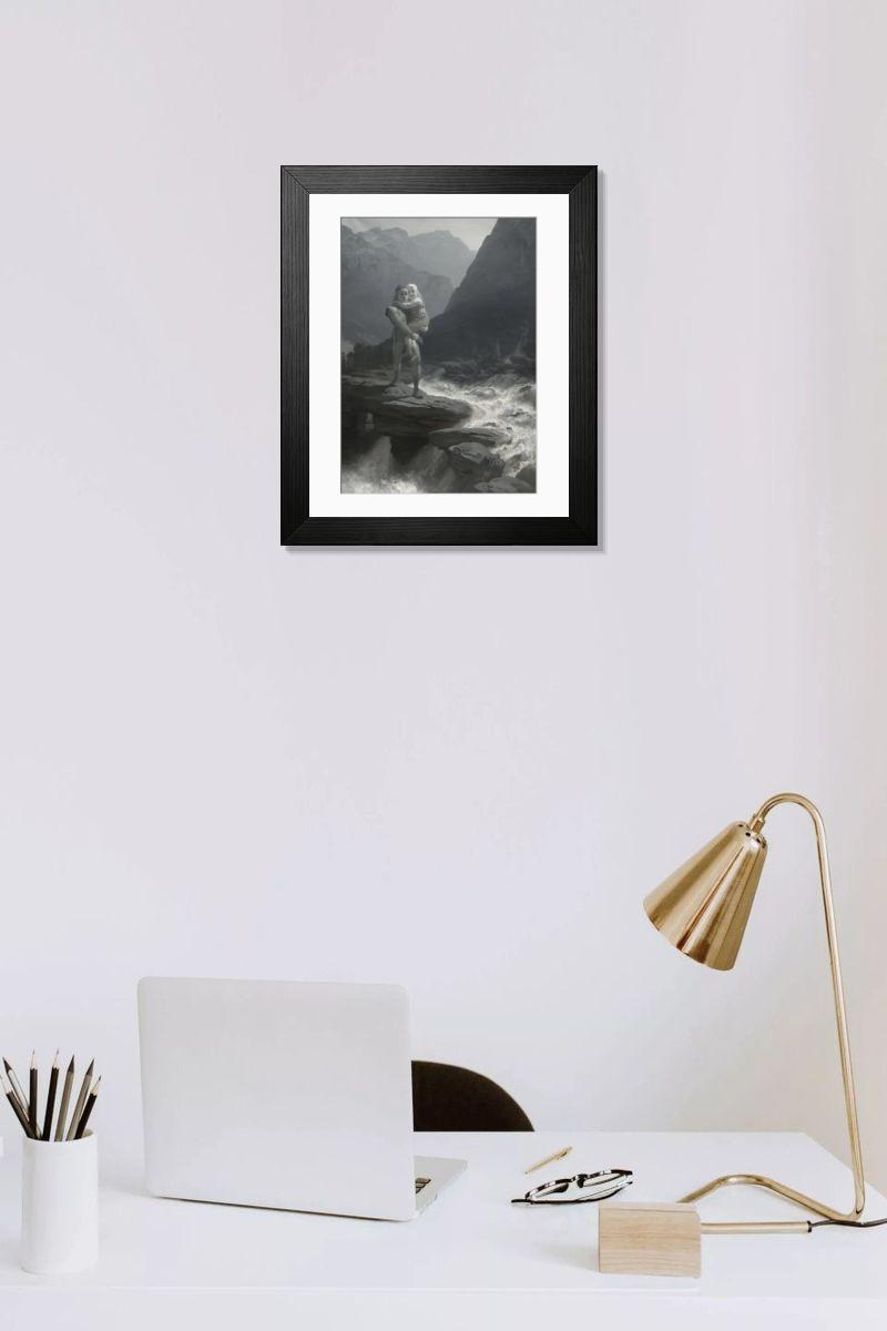 Shown hanging in a room: Modern 14"x12" (36x31cm)