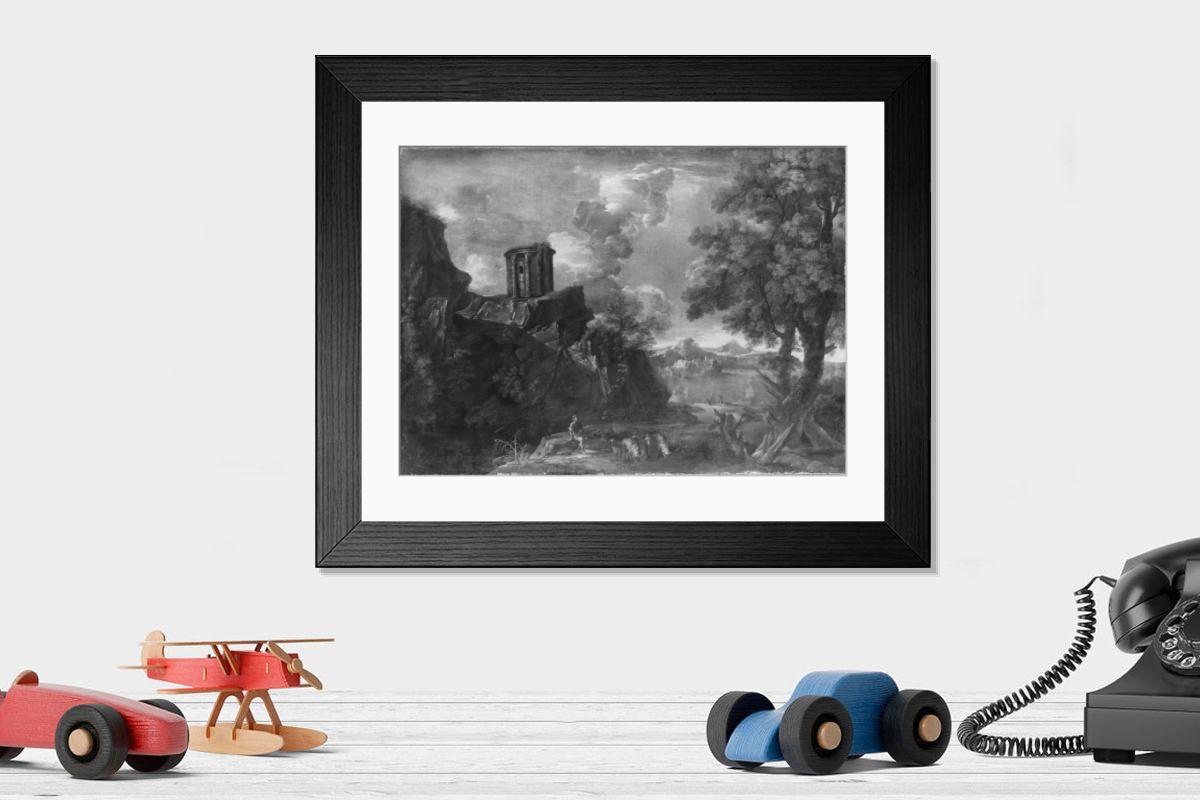 Shown hanging in a room: Modern 14"x12" (36x31cm)