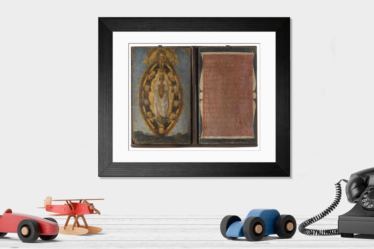 Shown hanging in a room: Modern 14"x12" (36x31cm)