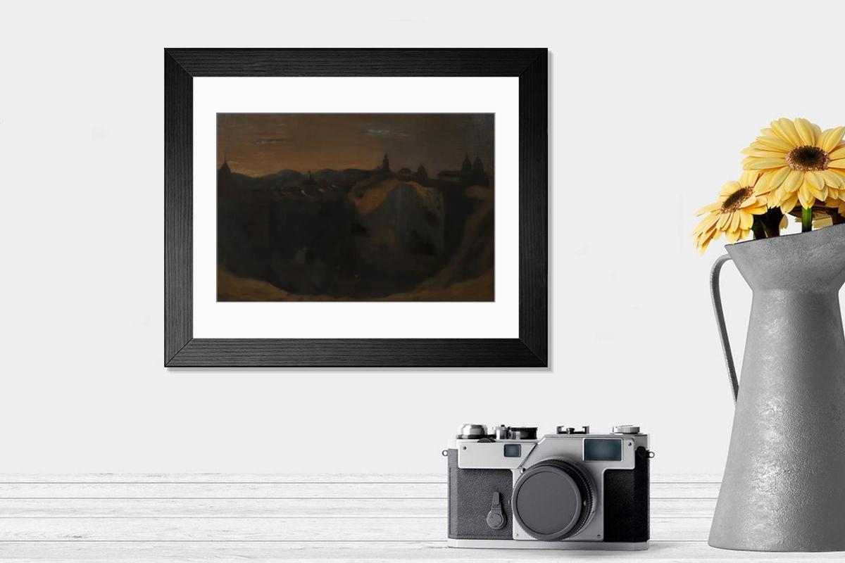 Shown hanging in a room: Modern 14"x12" (36x31cm)