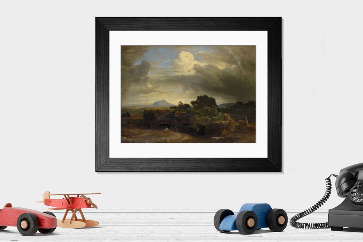 Shown hanging in a room: Modern 14"x12" (36x31cm)