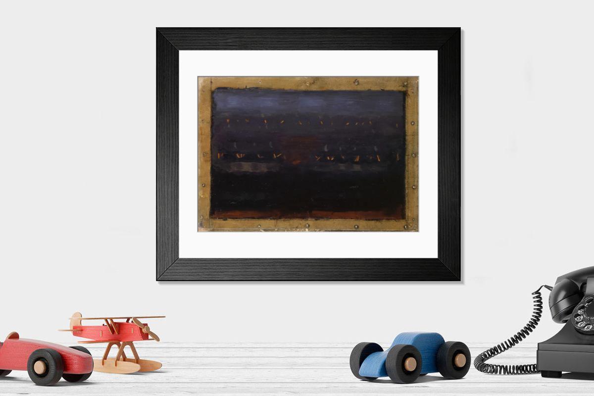 Shown hanging in a room: Modern 14"x12" (36x31cm)