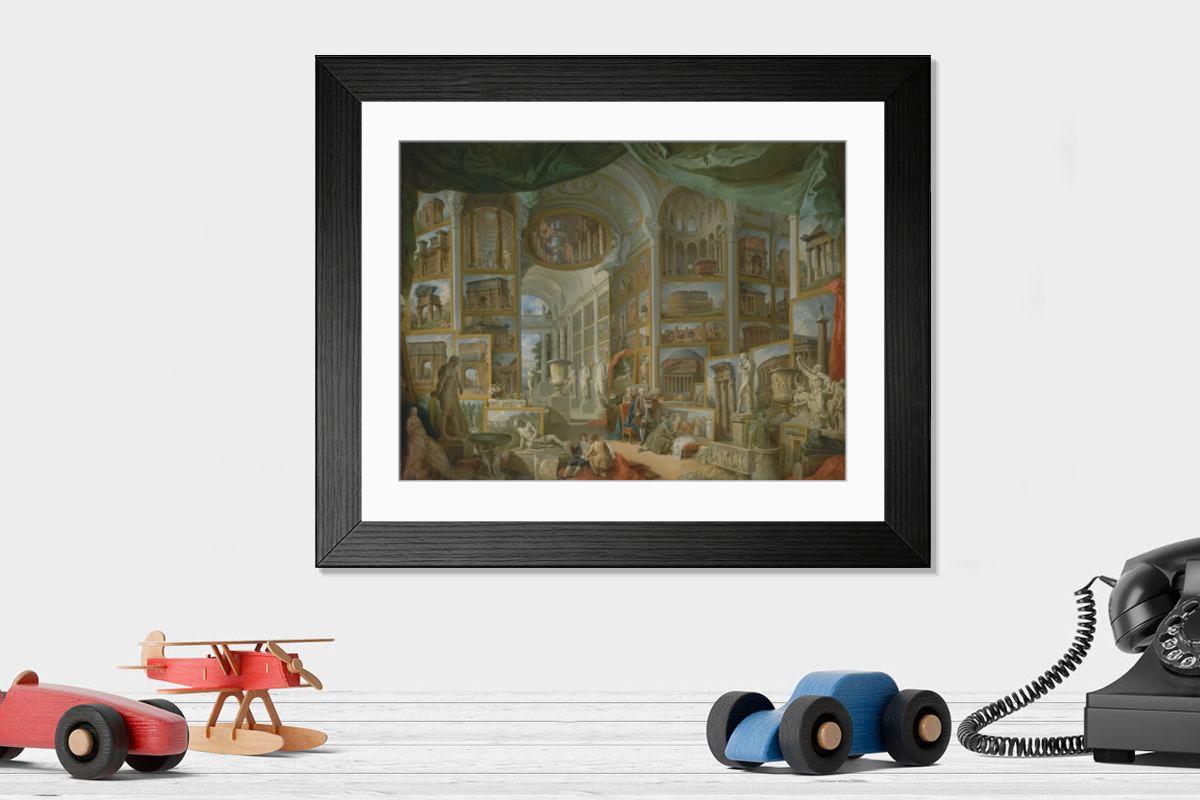 Shown hanging in a room: Modern 14"x12" (36x31cm)