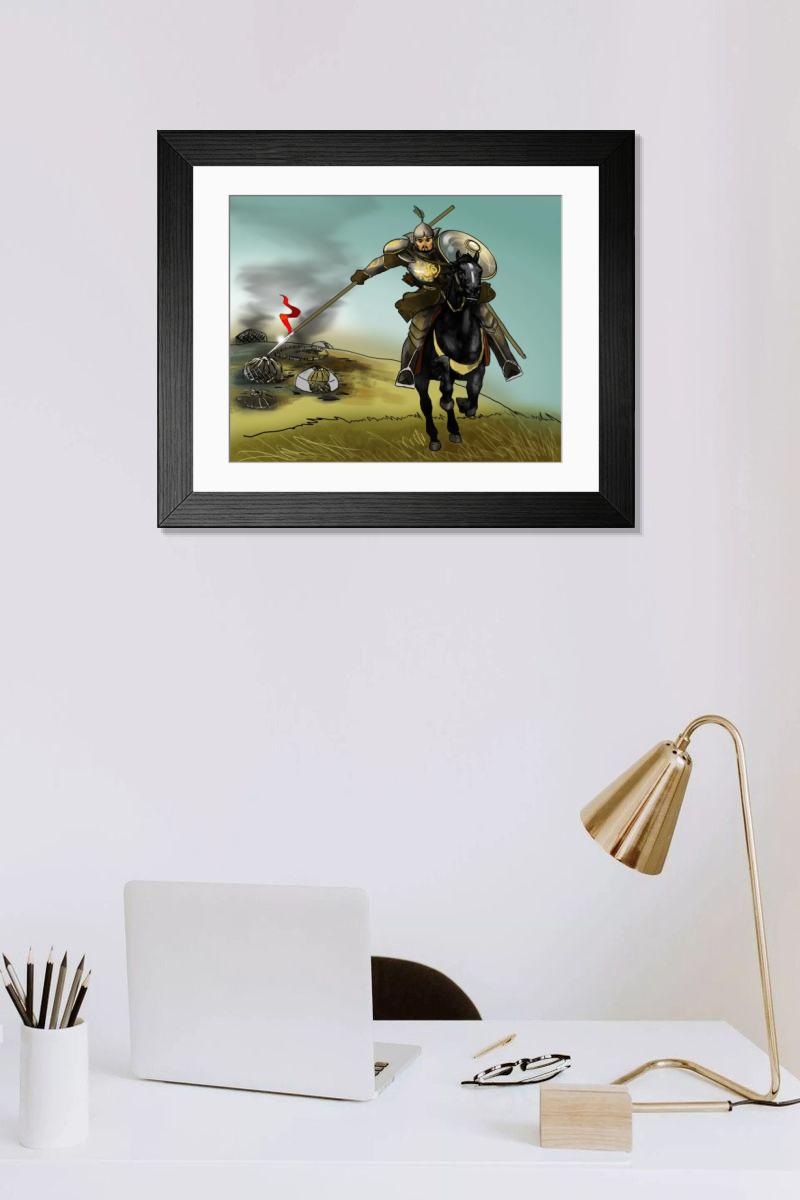 Koblandy Batyr Kazakh legendary warrior Print