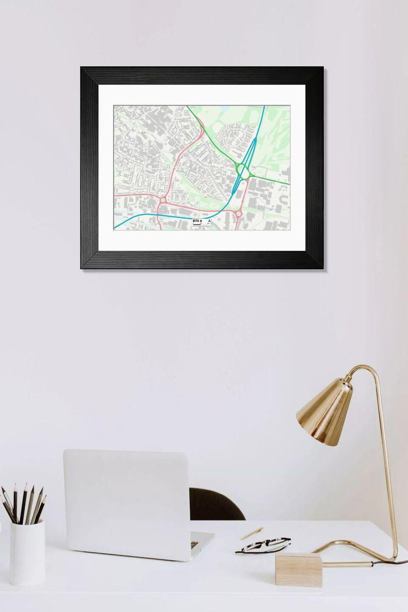 Shown hanging in a room: Modern 14"x12" (36x31cm)