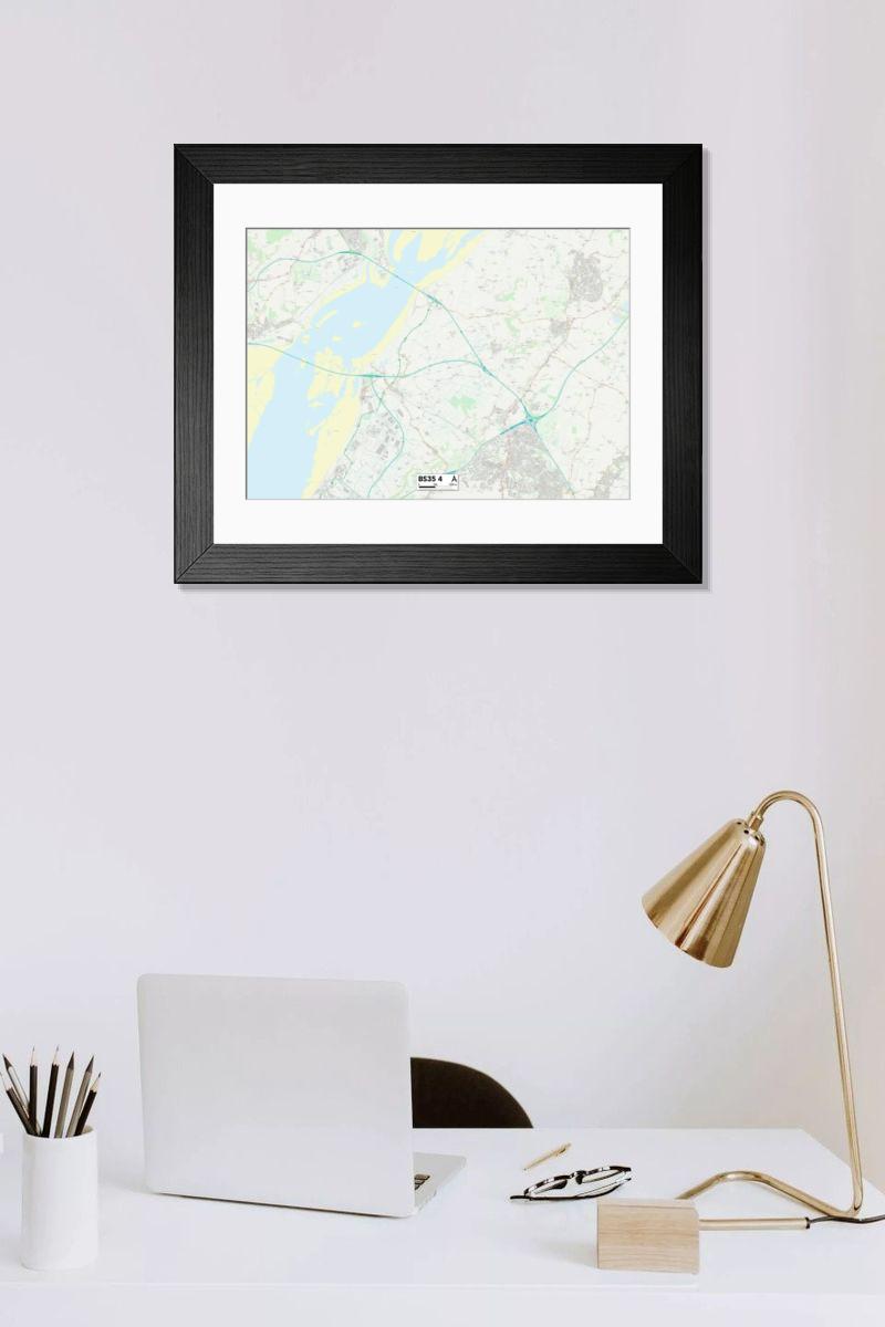 Shown hanging in a room: Modern 14"x12" (36x31cm)
