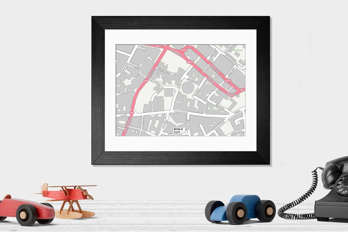 Shown hanging in a room: Modern 14"x12" (36x31cm)