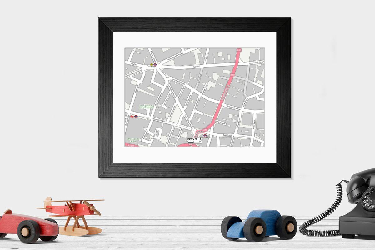 Shown hanging in a room: Modern 14"x12" (36x31cm)