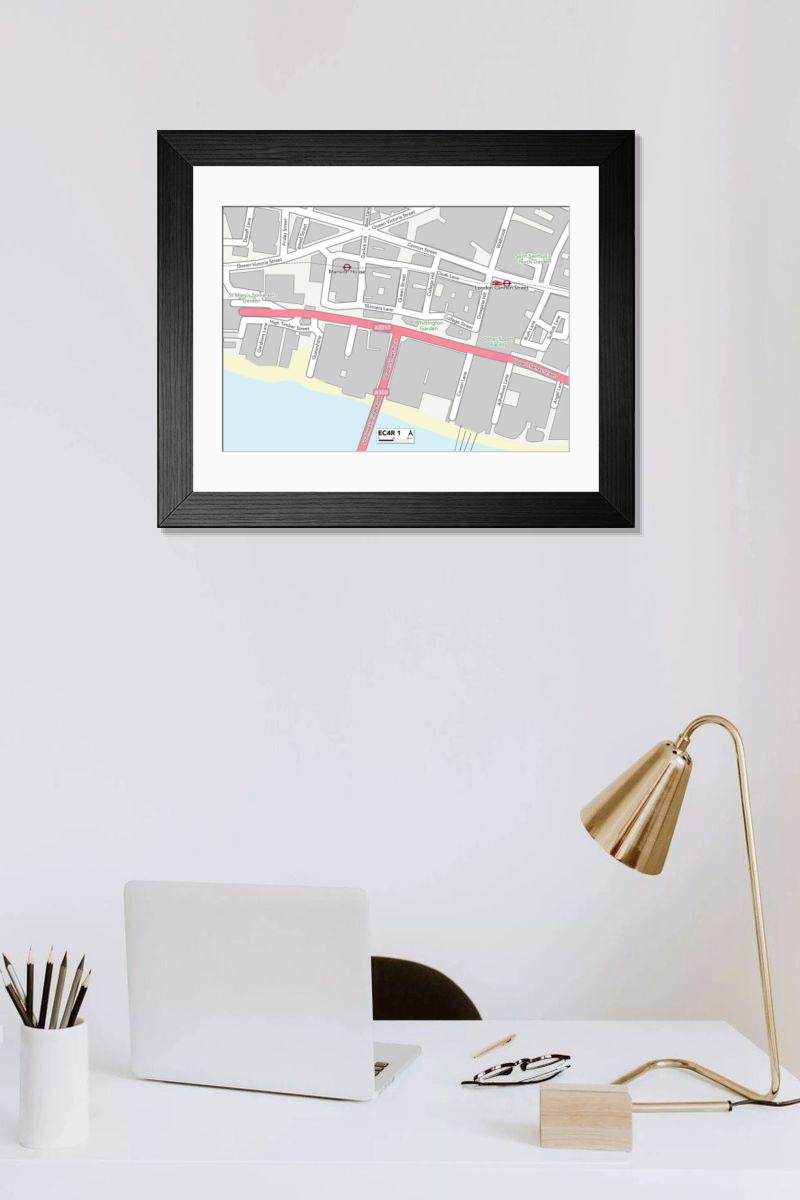Shown hanging in a room: Modern 14"x12" (36x31cm)
