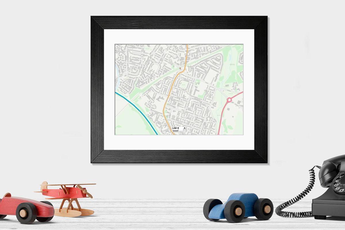 Shown hanging in a room: Modern 14"x12" (36x31cm)