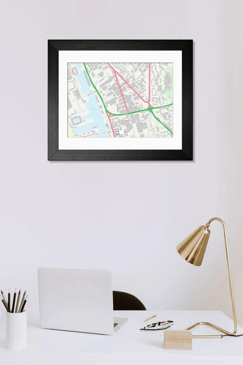 Shown hanging in a room: Modern 14"x12" (36x31cm)