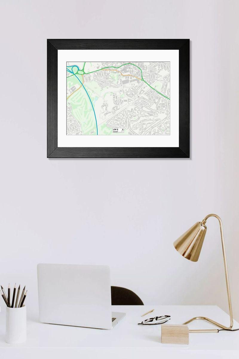 Shown hanging in a room: Modern 14"x12" (36x31cm)