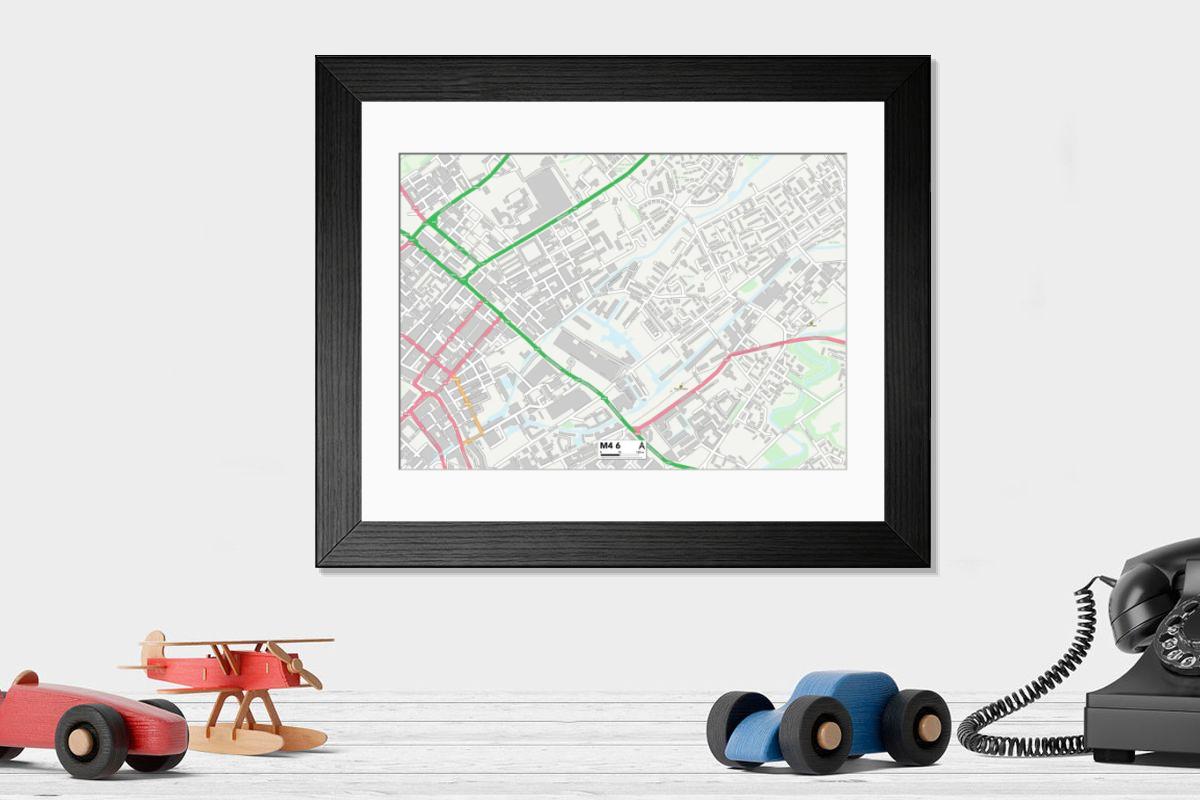 Shown hanging in a room: Modern 14"x12" (36x31cm)