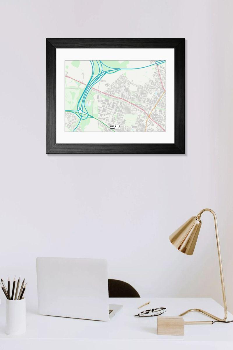 Shown hanging in a room: Modern 14"x12" (36x31cm)