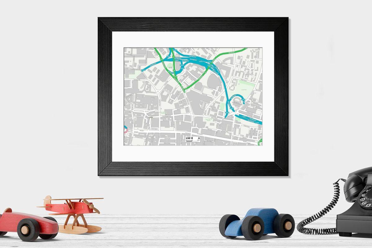 Shown hanging in a room: Modern 14"x12" (36x31cm)
