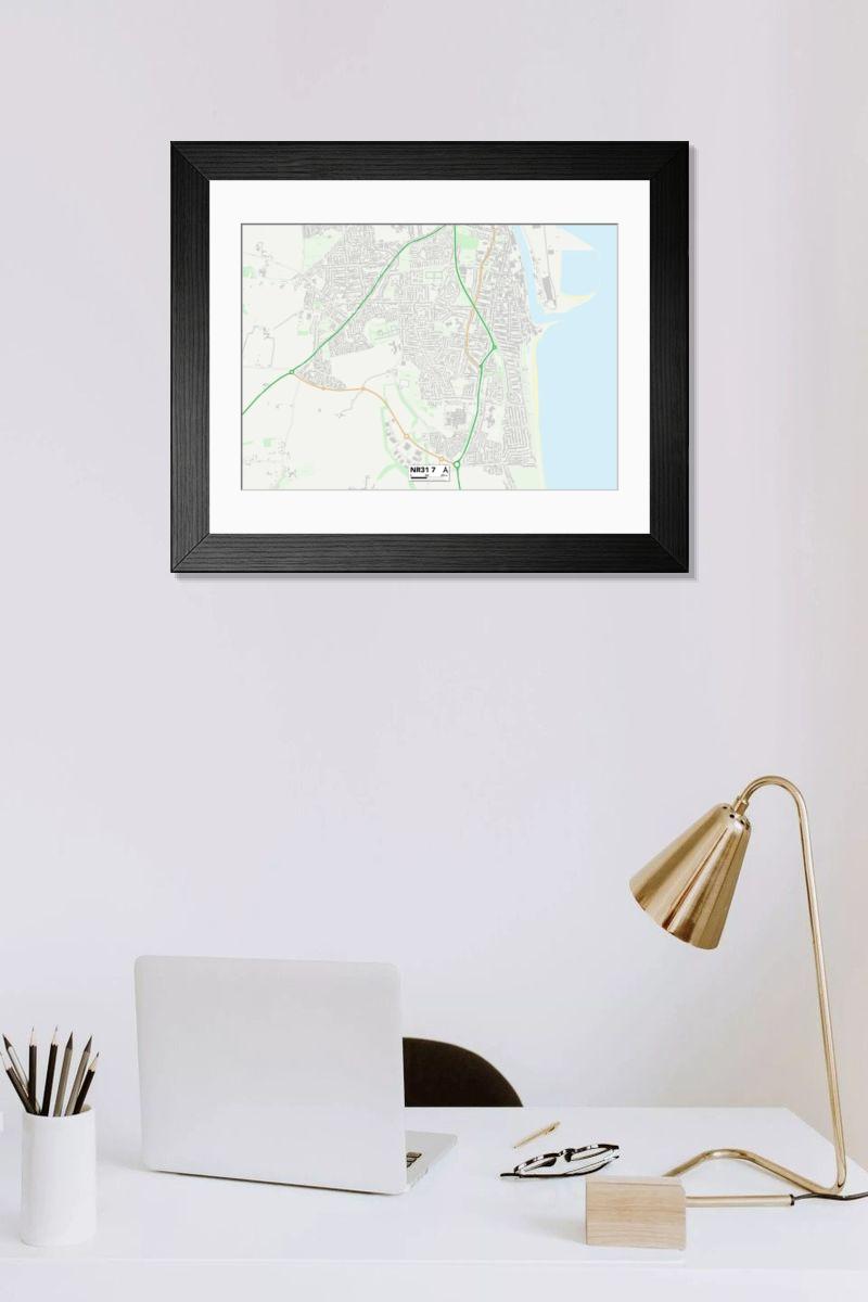 Shown hanging in a room: Modern 14"x12" (36x31cm)