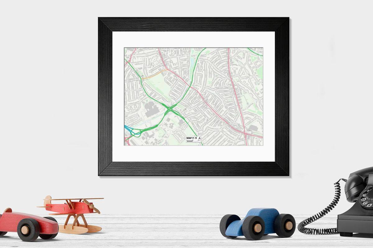 Shown hanging in a room: Modern 14"x12" (36x31cm)