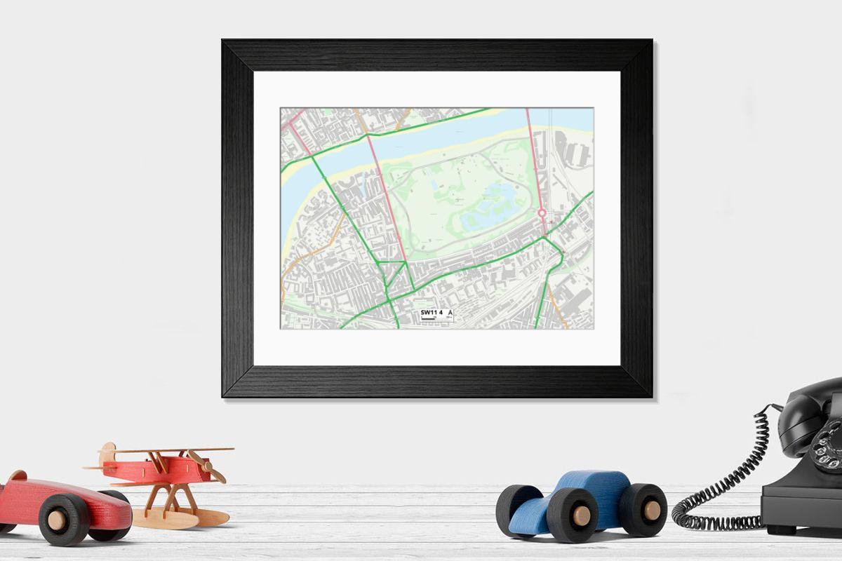 Shown hanging in a room: Modern 14"x12" (36x31cm)