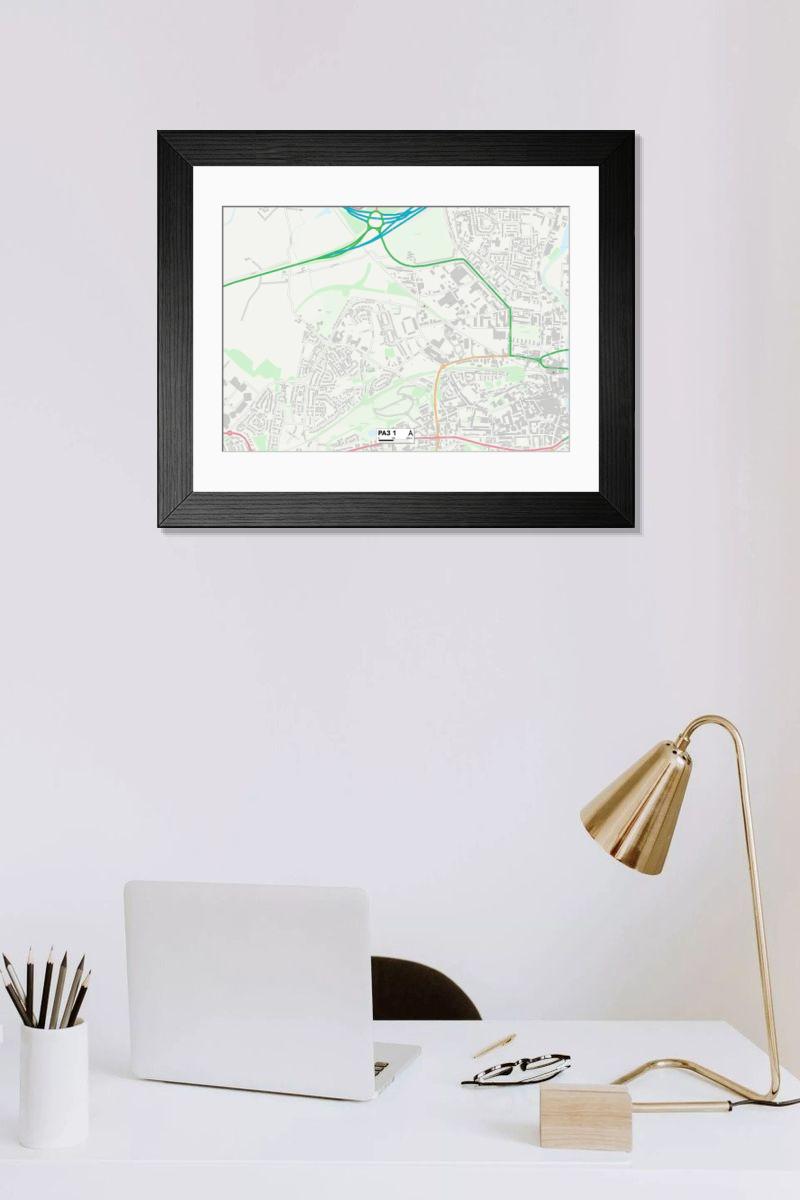 Shown hanging in a room: Modern 14"x12" (36x31cm)