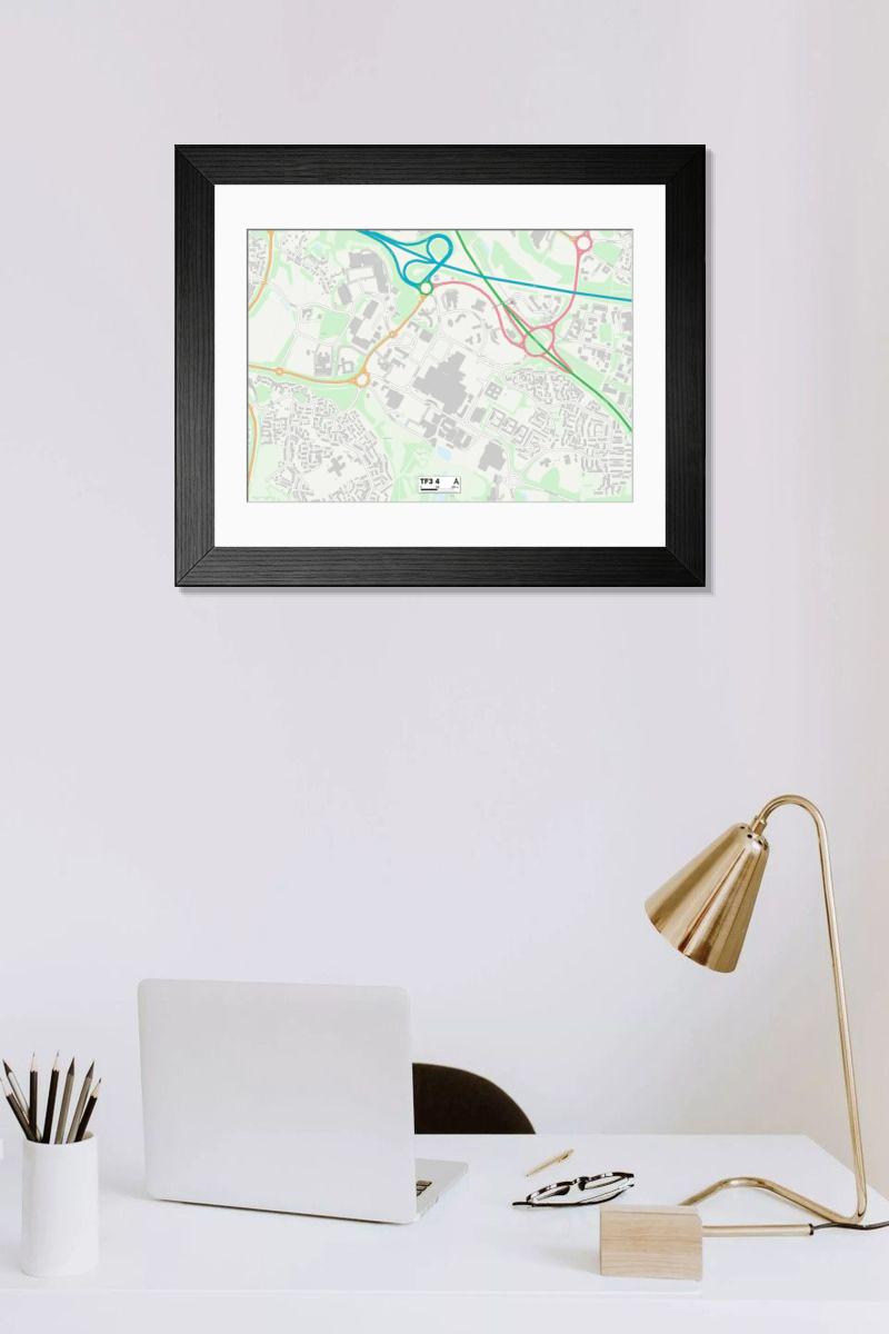 Shown hanging in a room: Modern 14"x12" (36x31cm)