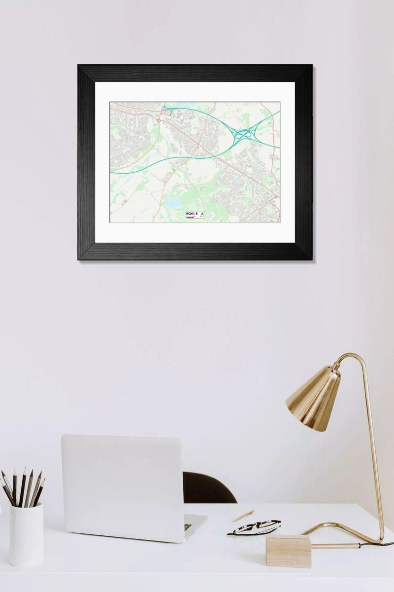 Shown hanging in a room: Modern 14"x12" (36x31cm)