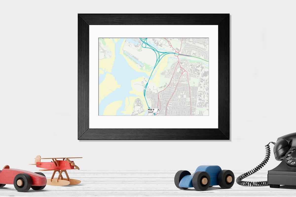 Shown hanging in a room: Modern 14"x12" (36x31cm)