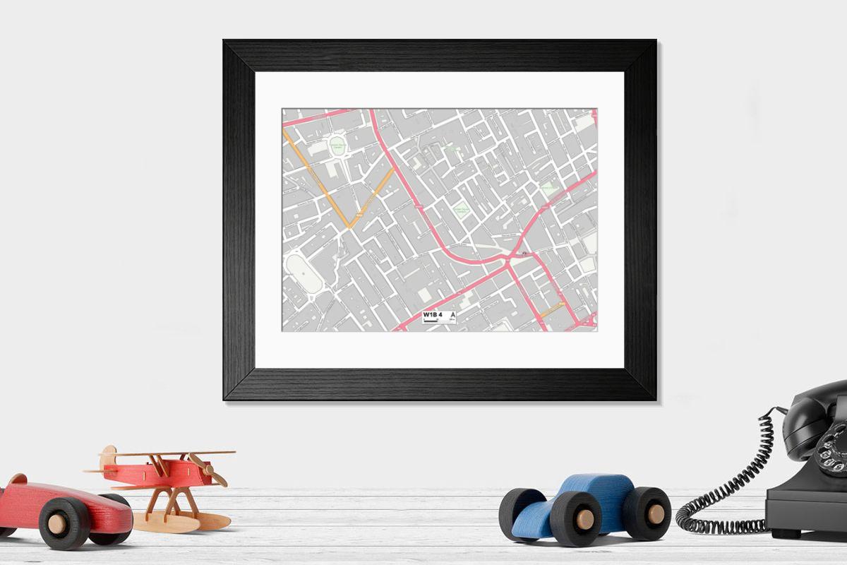 Shown hanging in a room: Modern 14"x12" (36x31cm)