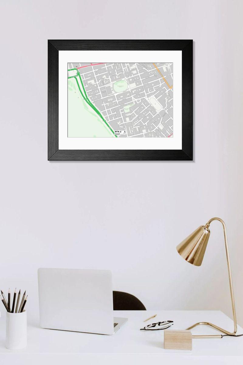 Shown hanging in a room: Modern 14"x12" (36x31cm)
