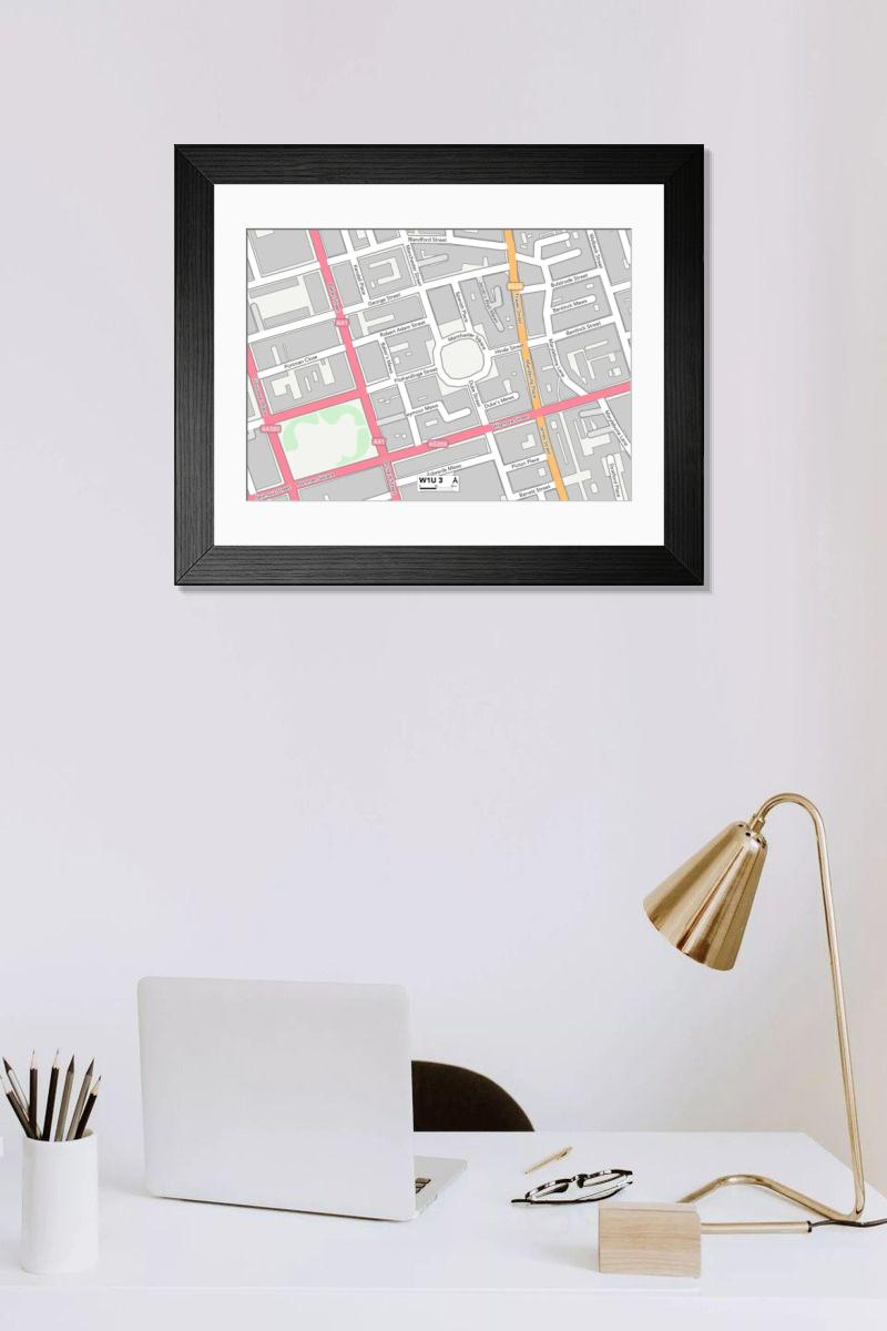 Shown hanging in a room: Modern 14"x12" (36x31cm)