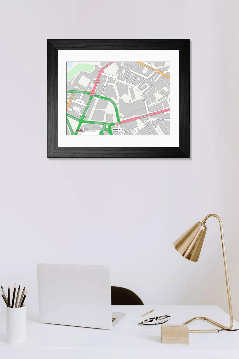 Shown hanging in a room: Modern 14"x12" (36x31cm)