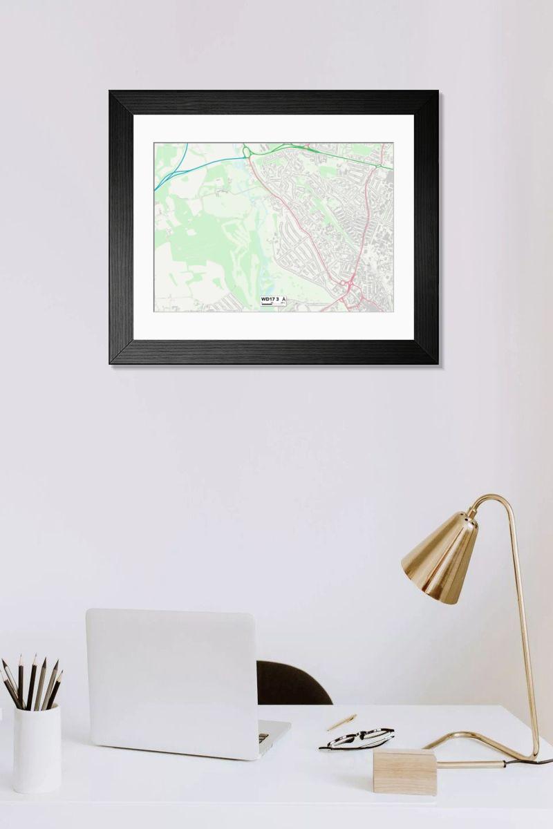 Shown hanging in a room: Modern 14"x12" (36x31cm)