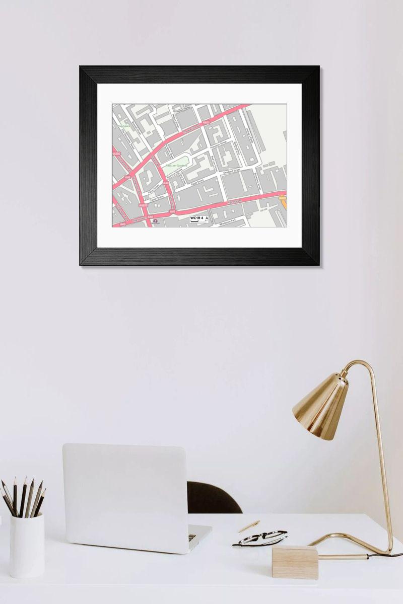 Shown hanging in a room: Modern 14"x12" (36x31cm)