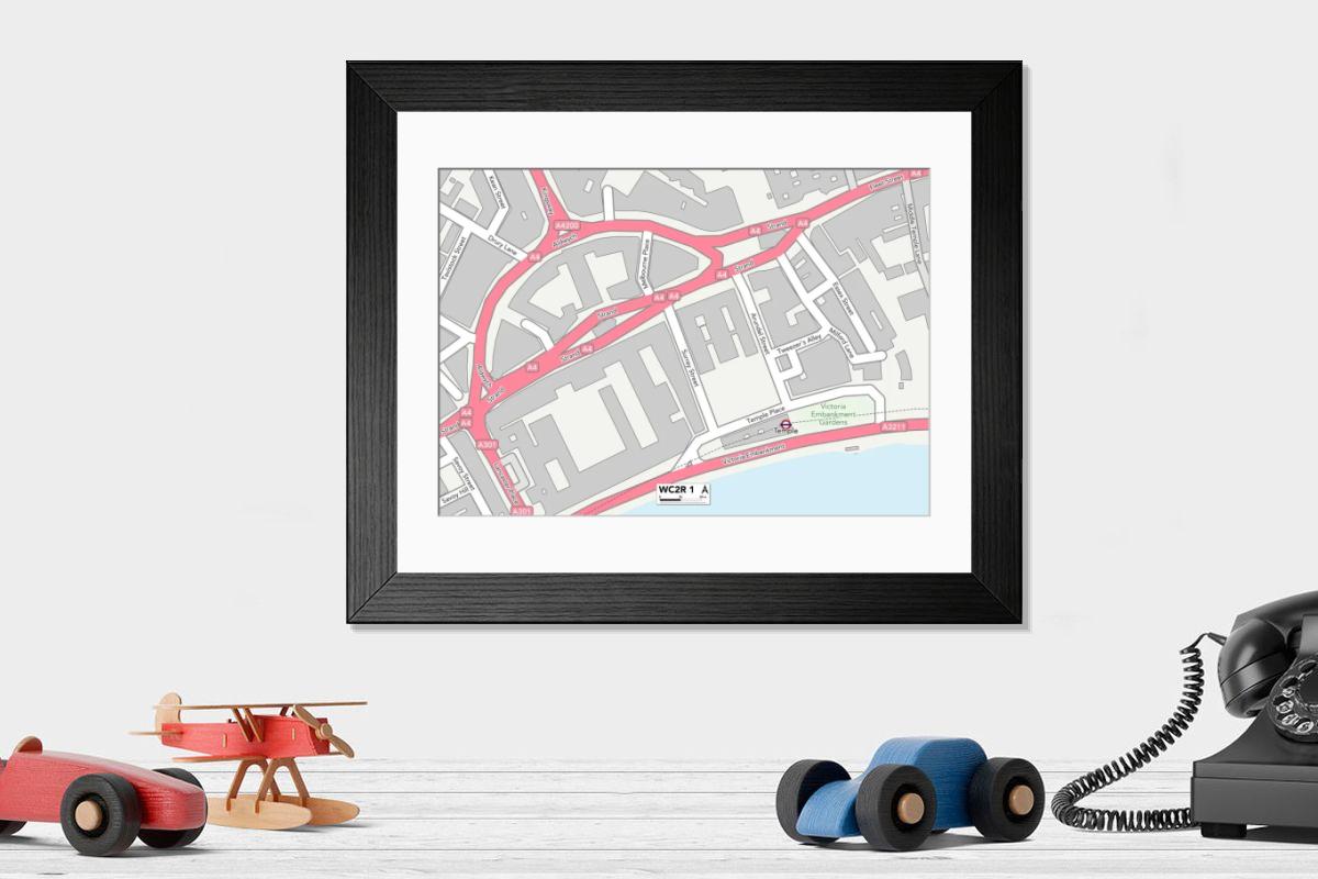 Shown hanging in a room: Modern 14"x12" (36x31cm)