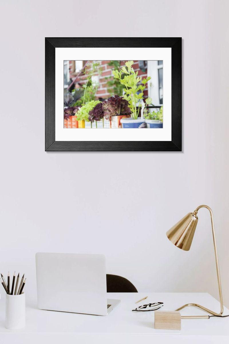 Shown hanging in a room: Modern 14"x12" (36x31cm)