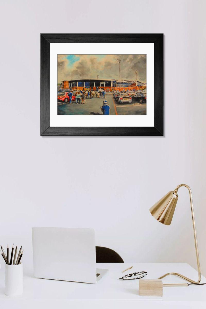 Shown hanging in a room: Modern 14"x12" (36x31cm)