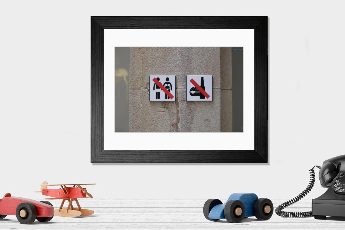 Shown hanging in a room: Modern 14"x12" (36x31cm)